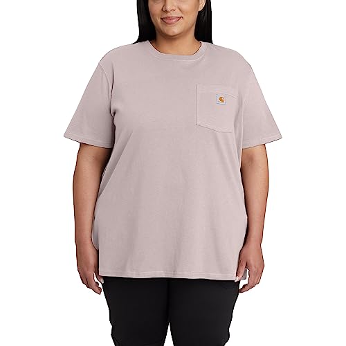Carhartt Loose Fit Schwergewicht Kurzarm-T-Shirt K87 mit Tasche für Damen Lila M