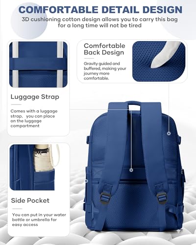 Image of coowoz Travel Backpack Carry On for Women Man Gym Backpacks with Laptop Compartment Mochila de Viaje Teacher Personal Item Backpack Airplane Accessories Must Haves Royal Blue Small
