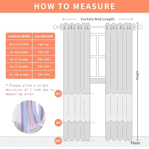 Image of XiDi Purple Curtains for Bedroom, Curtain for Kids Room, Pink Curtain Double Layer Drapes 42 Inchs Long 34 inches Wide 1 Panel