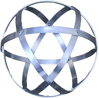 Genesa Crystal in Natural Brushed Aluminum, 32cm in diameter, 15mm wide bands, dimmetric weaves and fixed with aluminum rivets