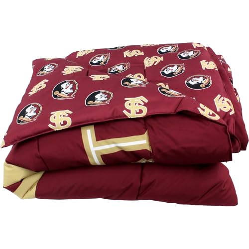 Image of College Covers Everything Comfy Florida State Seminoles Reversible Big Logo Soft and Colorful Comforter, Queen