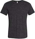 Yoga Clothing For You Mens Lightweight Burnout Tee Shirt (Medium, Charcoal Black Slub)