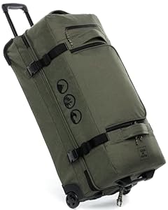 XL Reisetasche mit 2 Rollen Kane Rollkoffer 80 cm Koffer Sporttasche Reise-Trolley 120L, grün-Olive