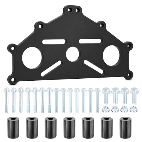 GZQIUYI Engine Stand Adapter Plate, Compatible with Chevy LS LT Duramax Engines-Heavy-Duty Mounting Bracket for Professional Mechanics & DIY Enthusiasts in Garage Workshops