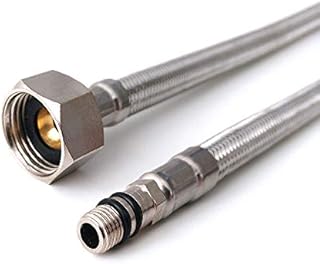 Xcel Home Kitchen Basin Flexible Pipe Connectors | Stainless Steel Braided Monobloc Mixer Tap Hose Tail | 10mm (M10) x 1/2" BSP 400mm Long | 1 Pairs