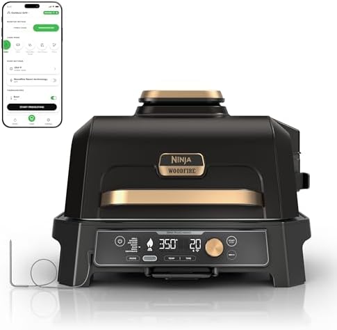 Ninja Woodfire Pro Connect XL Outdoor Grill & Smoker | Bluetooth,...