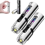 GDSAFS Taclite Mini - The Ultimate Everyday Micro Tool, Rechargeable Led Magnetic Super Bright Tactical Flashlight, with Hat Clip, Waterproof, 3 Brightness, Dual Light System (2pcs-b)