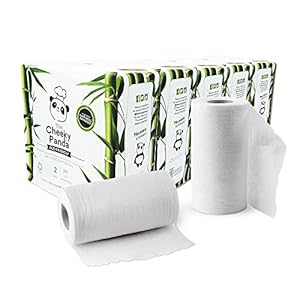 The Cheeky Panda Bamboo Kitchen Roll | 10 Kitchen Rolls – 1000 Super Strong Sheets | Naturally Strong and Absorbent Plastic Free Kitchen Paper Towels