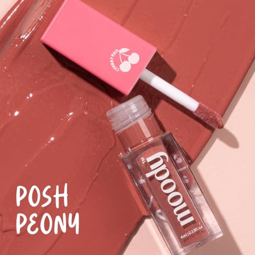 Image of Moody Drip Matte Liquid Lipstick - Posh Peony, with Jojoba Seed Oil & Vitamin E | Transferproof, Long Lasting & Vibrant Lip Colors That Last Upto 12 Hours | Paraben Free Lip Tint, 4ml