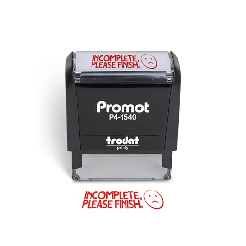 Promot Teacher Stamp - Self Inking Teacher Stamps for Kids, Classroom, or Homeschool Use - Encouraging “Incomplete Please Finish” Feedback Tool for Teachers, Grading Stamps for Teachers & Rewards