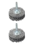 EasyByMall Stahldrahtbürsten-Set, 50 mm, paralleler Schaft, 6 mm Schaft, paralleler Knoten für Schneideisen, Bohrer, Drehwerkzeug, Rostentfernung, Entgraten, Polieren, 2 Stück