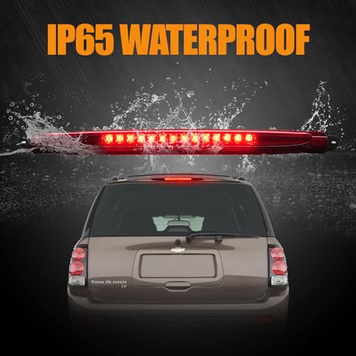 Image of Third 3rd Brake Light LED for 2002-2009 Chevy Trailblazer GMC Envoy, High Mount Rear Brake Lights Assembly for 04-07 Buick Rainier, Waterproof Center Cab Lamp Stop Light (RED)