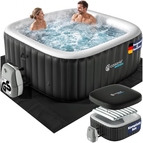 Casaria Piscina Idromassaggio Gonfiabile Quadrata 178 x 178 cm 6 Persone Vasca...