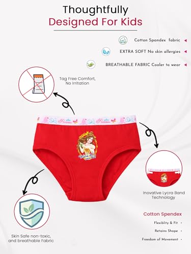 Image of Kids Girls Panty Ultrasoft Underwear 100% Cotton Soft Comfortable | Skin Friendly | Innerwear Pack of 3 Print (Color & Print May Vary)
