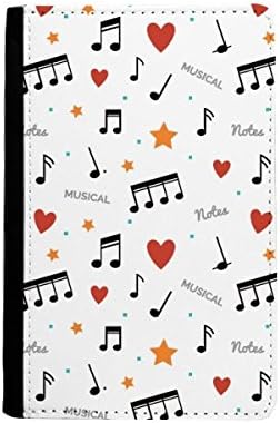 DIYthinker Music Notes With Stars Hearts Passport Holder Notecase Burse Wallet Cover Card Purse image 2