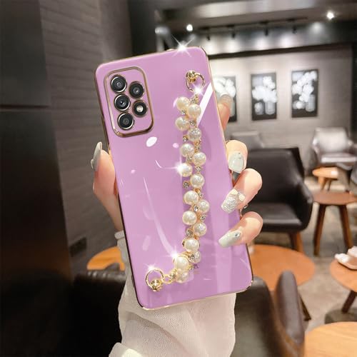 Coque en cuir violet Samsung A13 idéale pour le bureau