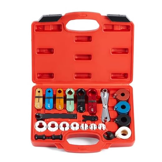 Master Quick Disconnect Tool Set, 25pc Line Disconnect Tool Kit for A/C Fuel & Transmission Systems, Fuel Line Disconnect Tools for Mechanics Compatible with Ford Chevy GM More, Red