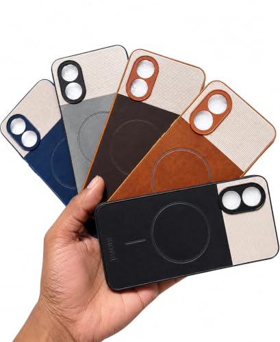 Image of Bintage Dual-Leather 2in1 Phone Case| Soft Touch Finish | Full Camera Protectection Back Cover Compatible for Oppo CPH2591 /Oppo A18 4G - White & Choco Brown