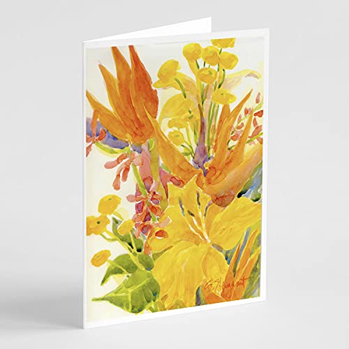 Caroline's Treasures 6015GCA7P Flower - Bird of Paradise Greeting Cards and Envelopes Pack of 8 Blank Cards with Envelopes Whimsical A7 Size 5x7 Blank Note Cards