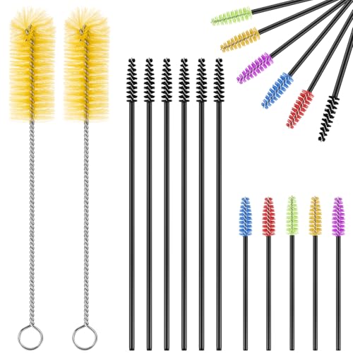 Perthlin 62 Pieces 3 Size Hummingbird Feeder Cleaning Brush Mini Nylon Tube Brush Set Nylon Hummingbird Feeder Parts Cleaning for Bottles, Tubes, Jars, Bird(Yellow)