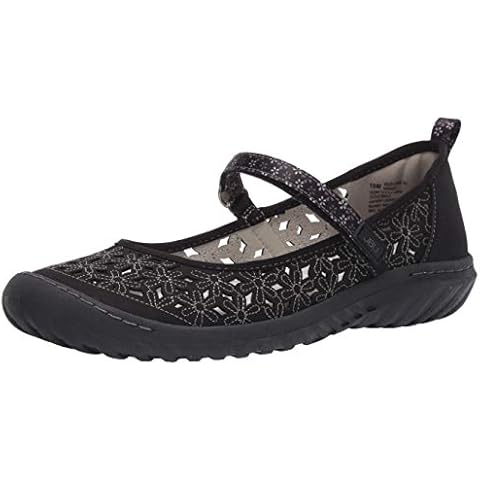 JBU by Jambu Women's Wildflower MJ Mary Jane Flat, Black, 8 Cover