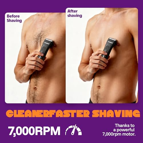 Image of MANSPOT Manscape Groin & Body Hair Trimmer for Men, Electric Ball Pubic Trimmer Shaver,Manscape Kit with 4 Guard,Replaceable Ceramic Blade Heads,Waterproof Wet /Dry Shaver,90 Minutes Shaving