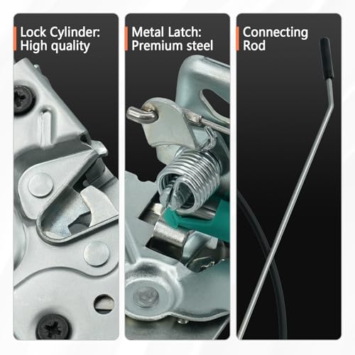Image of Door Latch Assembly Front Passenger Side, Compatible with 1992-1997 Ford 150 F250 F350 Bronco, Replaces F4TZ15219A64A