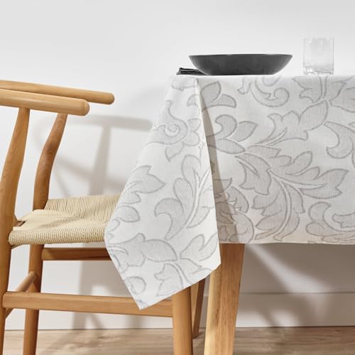 BL BELUM | Mantel Antimanchas Tamaño 100x160 cm - Mantel Antimanchas Tacto Extrasuave Color Gris Alma - Mantel Antimanchas Acacia 100% Made in Spain