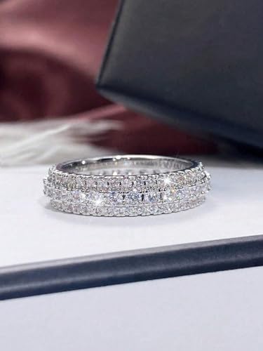 Moissanite Engagement Rings Three Stone Vintage Style Jewelry2