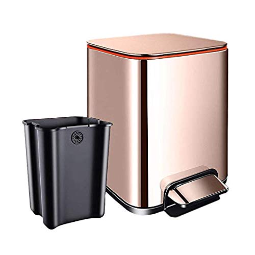 Poubelle de cuisine en acier inoxydable 13L à pédale pour maison et bureau