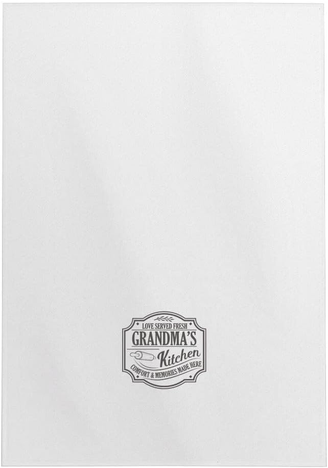 Inspirational Gift for Grandma Love Served Fresh Grandma's Kitchen Comfort Memories Made Here 2 Pack Decorative Kitchen Tea Towels White