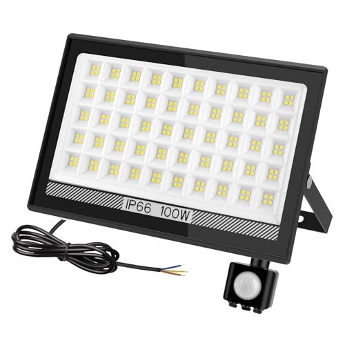 T-SUN Security Lights Outdoor Motion Sensor, 100W Dusk Till Dawn Outdoor Lights, 10000 Lumen LED Floodlight