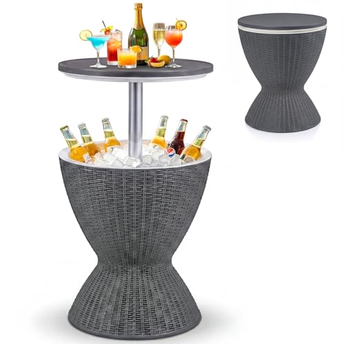 Giantex Outdoor Ice Cooler Side Table, 8 Gallon Cool Bar Table