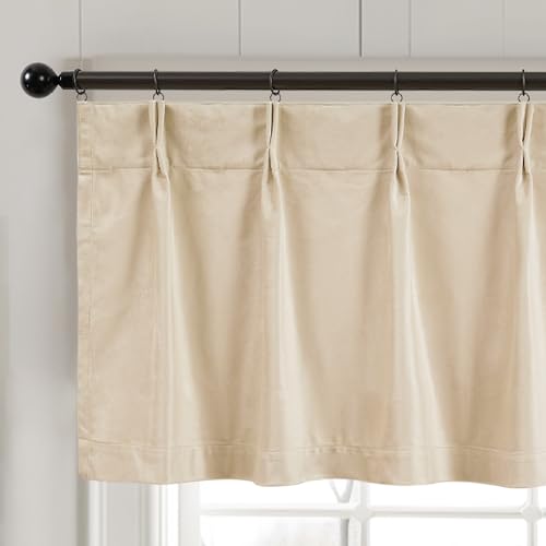 Jinchan Velvet Valance Pinch Pleated