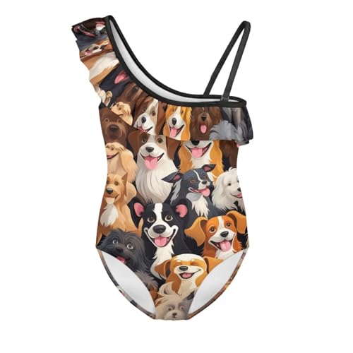 Binienty Girls Ruffled Swim Suits Cozy Modest One Piece Swimsuit Quick-Drying Beach Vacation Clothes