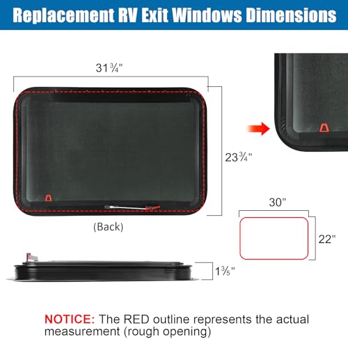 Image of RV Exit Window, Tinted with Net Screen and Trim Ring