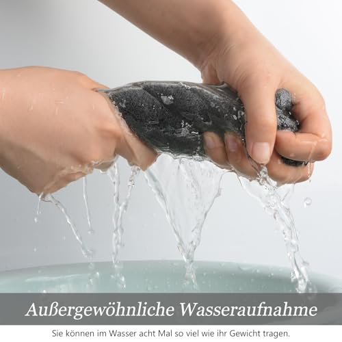 VIVOTE Abschminkpads Waschbar, Mikrofaser Gesichtsreinigungstücher, Waschbar und Wiederverwendbar Microfaser Abschminktücher, mit Wäschesack, 7 Stück Grau