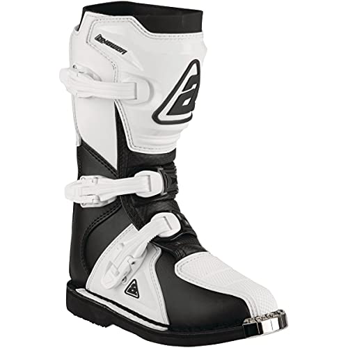 Answer Racing 446651 Powersports Motocross Protection Gear: AR1 Boots, Black/White, Size Youth 5, 1 Pair