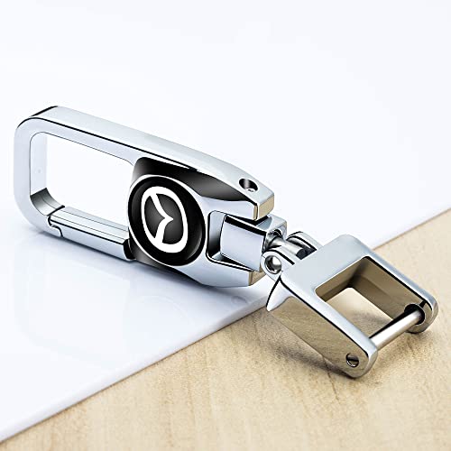 Car Keychain For Mazda,Car Keychains Fit For Mazda Cx7 Cx5 Cx9 Cx-5 Cx3 Mx-5 Protege Valet Rotary Rx8 Series Key Chain For Man And Woman Keyring Accessories(1 Pack Black & 1 Pack Silver) #TOP2