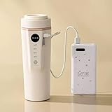 車載電気ケトル ポータブル電気ケトル 車用湯沸かしケトル 小型 電気保温カップ シガーライター加熱 USBケーブル保温 40℃/55℃/80℃/100℃温度調節 500ml 12V車用 2way給電 携帯便利 長距離ドライブ 宿泊 トラベル 出張 車中泊 オフィス対応 日本語取扱説明書付き [並行輸入品]