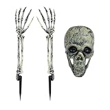 Migliora Atmosfera : Le decorazioni scheletro da esterno presentano un design realistico con testa di scheletro anziano, generando un horror Halloween immediato e stabilendo un'atmosfera terrificante adatta per display stradali o festività comunali durante la stagione spasa