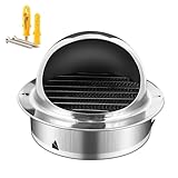 Edelstahl Lüftungsgitter: Die Entlüftungshaube ist aus hochwertigem Edelstahl 304 gefertigt, mit bestimmter Dicke und Gewicht, langlebig, nicht leicht zu verformen, glatte und schöne Oberfläche, geeignet für alle Arten von Innen- und Außenlüftungsumgebung.