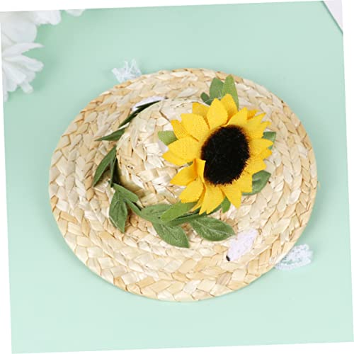 FRCOLOR 3 Pecas chapéu de animal de estimação minichapéu chapéus chapéu de palha de estimação chapéu