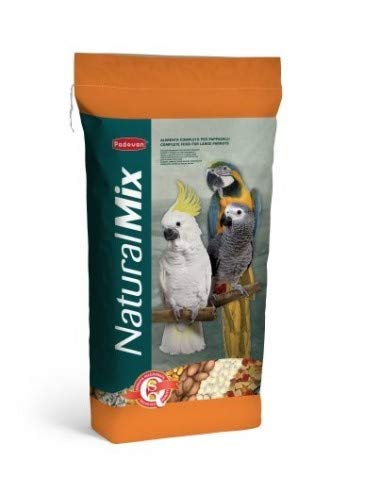 Padovan Naturalmix 18 kg Mangime Completo per Pappagalli di Grossa Taglia Amazzone Cenerino Cacatua Ara Miscela Seme e Cereali con Frutta Disidratata