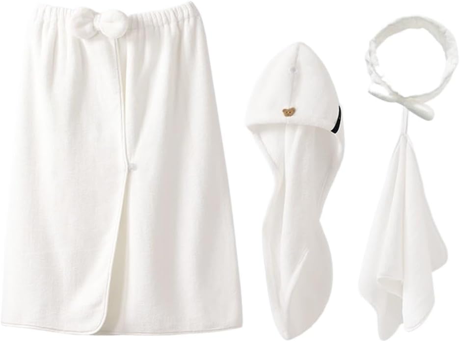 Women Can Be Worn with A Wrap Up Bra, Bath Skirt, Quick Drying Towel, Dry Hair Cap Set(E)