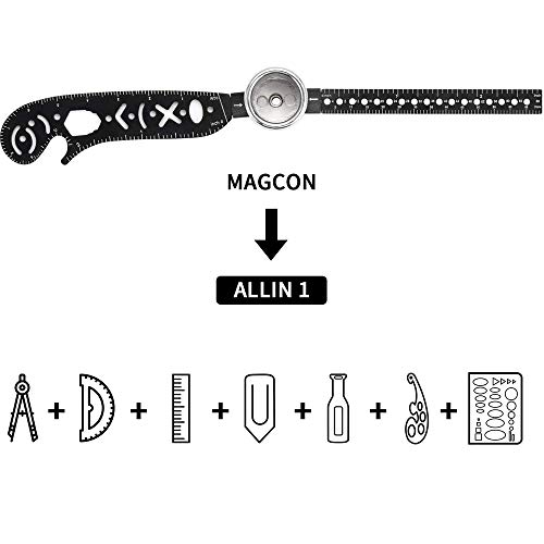 Ferramenta de desenho, multifuncional, versátil, régua magnética curvada, mini bússola e transferido