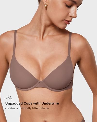 Image of INLYRIC Women's Inbarely Plus Demi Bra Balconette Unlined Underwire No Padding Plunge Bras Comfortable