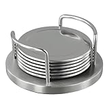 WIIYENA Tappetino e sottopentola in acciaio inox con base antiscivolo, diametro 13 cm, per...