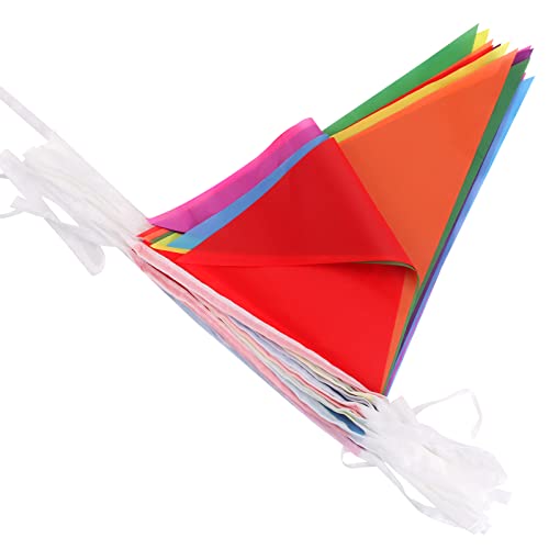 Reusable Pennant Banner, 30 Foot Rainbow String Flags, Kids Birthday Party Decoration, Carnivals, Indoor And Outdoor Events #TOP4