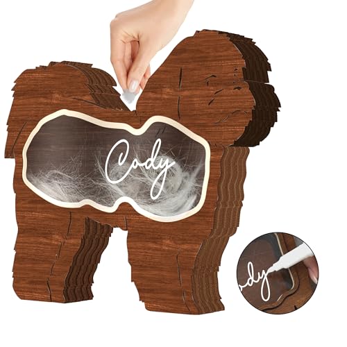 Shih Tzu Dog Hair Keepsake Box Wooden Pet Fur Gifts for Dog Cat Unique Dog Shape Standable Tabletop Decor Pet Dog Memorial Idea Gift for Pet Lover Family Friends Storing Hair Teeth Ashes PSD16-24L